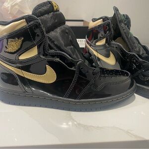 Nike Air Jordan 1 Athletic Shoes - Black and Red